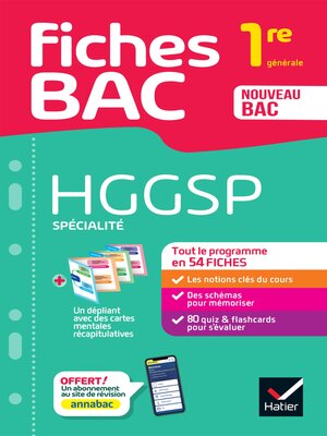 cover image of Fiches bac: HGGSP 1re générale (spécialité)